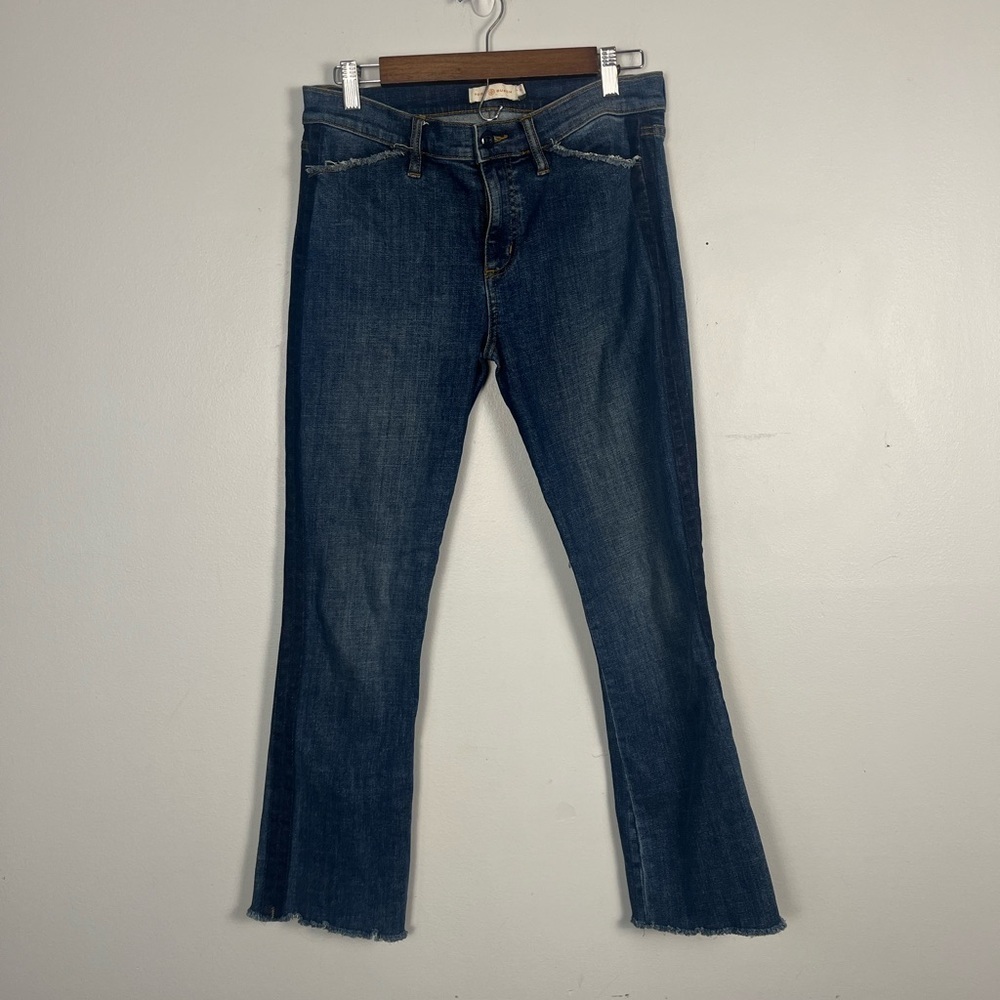 Tory Burch Harley straight Unfinished Pocket Stretchy Jeans Size 28